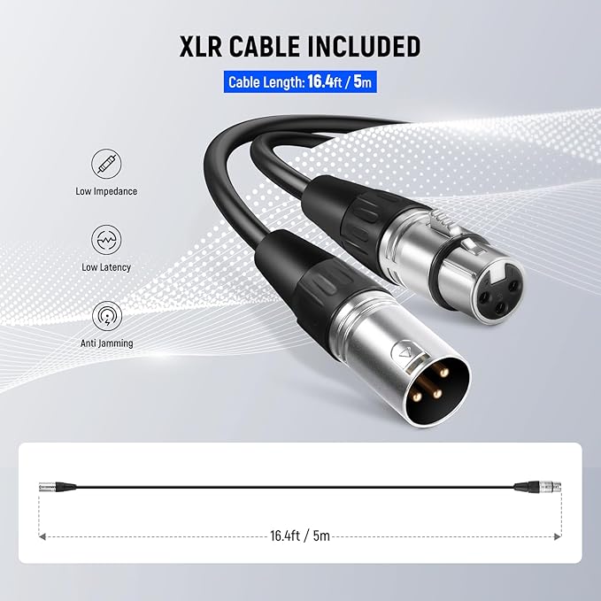 NEEWER DM01 Cardioid Dynamic Microphone with XLR Cable for Podcast Singing PC Gaming Streaming Studio Vocals, Speeches, Live Performances, 600Ω +/- 30% Impedance, 100Hz-10KHz Frequency Range