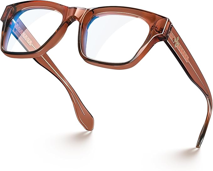 VISOONE Square Blue Light Blocking Glasses TR90 Clear Lens for Women Men BONA