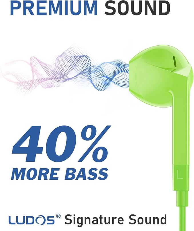 LUDOS FEROX USB C Headphones for iPhone 17 16 15 Pro Max Plus Air iPad Pro, 5 Years Warranty, USB-C Earbuds for Samsung Galaxy S24 S23 Ultra S22 S21 FE S20 Z Flip 3 Fold 4 A53, USB Type C Earphones