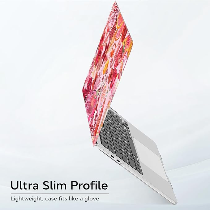 B BELK Compatible with MacBook Air 13 inch Case 2026-2022 M5 M4 M3 M2 A3449 A3240 A3113 A2681, Plastic Hard Shell+Keyboard Cover+Screen Protector for MacBook Air 13.6 inch Case, Tropical Pink Collage