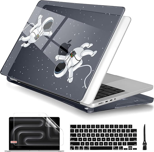 Batianda for MacBook Pro 14 Inch Case 2026-2021 Release M5 M4 M3 M2 M1 Pro/Max, 1.2mm Slim Graphic Hard Shell Cover with Keyboard Cover, Screen Protector 4-in-1 Bundle, Cosmonaut