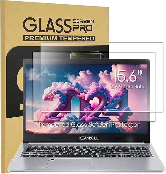 2-Pack Tempered Glass Screen Protector for HP Laptop 15.6, HP Pavilion/Envy 15.6, Dell Inspiron 15, Lenovo Ideapad 15, Acer Aspire 5, Chromebook 15.6 & Other 15.6“ 16:9 Laptop (345x194mm/ W x H)