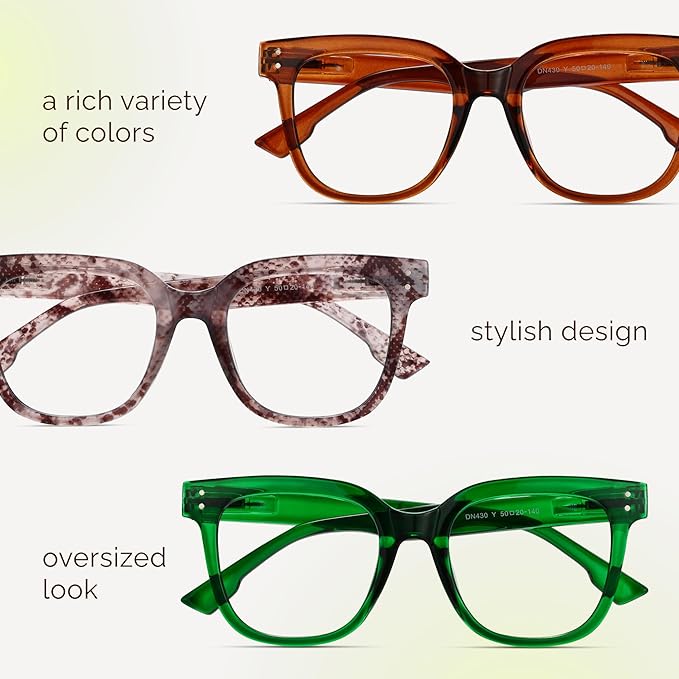 miyya Blue Light Glasses for Women & Men – Oversized UV & Blue Light Blocker Chunky Frames, Stylish Eyewear Accessories