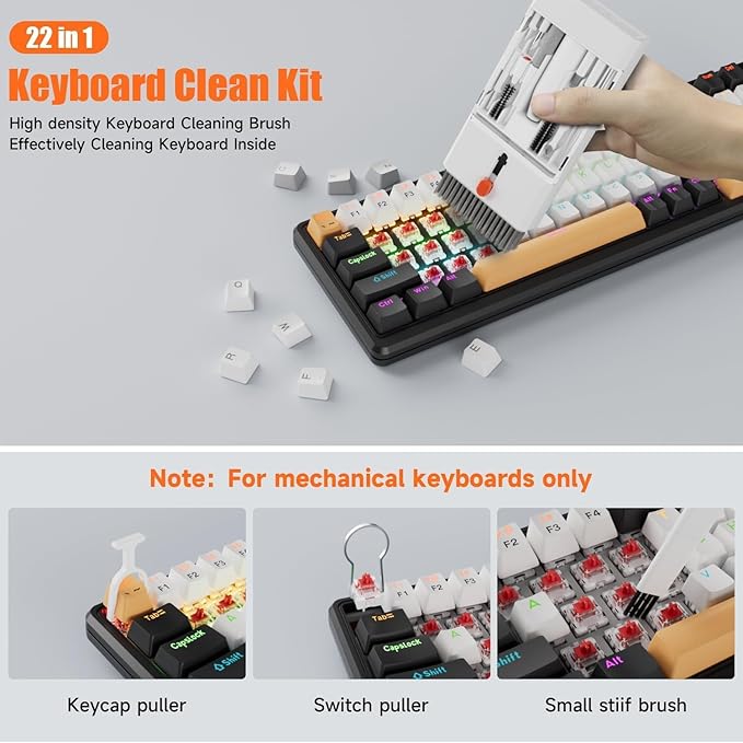 Laptop Cleaning Kit Keyboard Cleaner Brush, 22-in-1 Multi-Function Laptop Cleaner Tool for MacBook, Phone, Headphone, Earbuds, Camera Lens and Other Electronic Device, All-in-one with Upgrade - Image 5