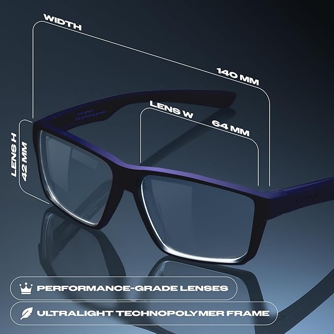 Titan Gaming Glasses, Blue Light Blocking, Night Driving Glasses for Men, Computer Protection, Gift for Gamers