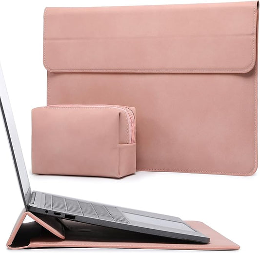 HYZUO 13 Inch Laptop Case Sleeve with Stand for 2026-2018 MacBook Air 13 M5 M4 M3 M2 M1, 2026 13" MacBook Neo, 2026-2016 MacBook Pro 13 M2 M1, iPad Pro/Air 13, Surface Pro 12-3, XPS 13, Pink