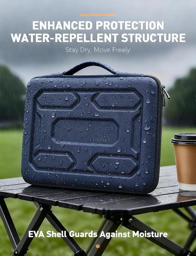 DOMISO 13.3 inch Laptop Sleeve with Handle Shockproof Computer Bag Waterproof EVA Protective Carrying Case for 13-13.3 inch Notebooks/13 MacBook Air/MacBook Pro Retina/Dell XPS 13/HP,Dark Blue