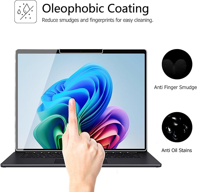 Megoo ArmorShield Glass Screen Protector for Surface Laptop 7 15 Inch (2024 AIPC), Anti-Scratch, HD Clear Glass, Surface Pen Compatible, 2 Pack