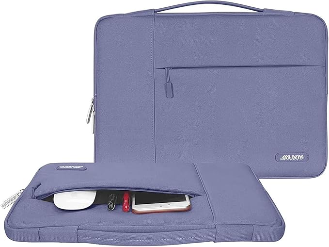 MOSISO Laptop Case 13.3 inch, 13-13.3 inch Laptop Sleeve with Handle Compatible with MacBook Air/Pro 13/Pro 14 M5 M4 M3 M2 M1,HP Dell ASUS Lenovo, Polyester Multifunctional Computer Bag, Lavender Gray
