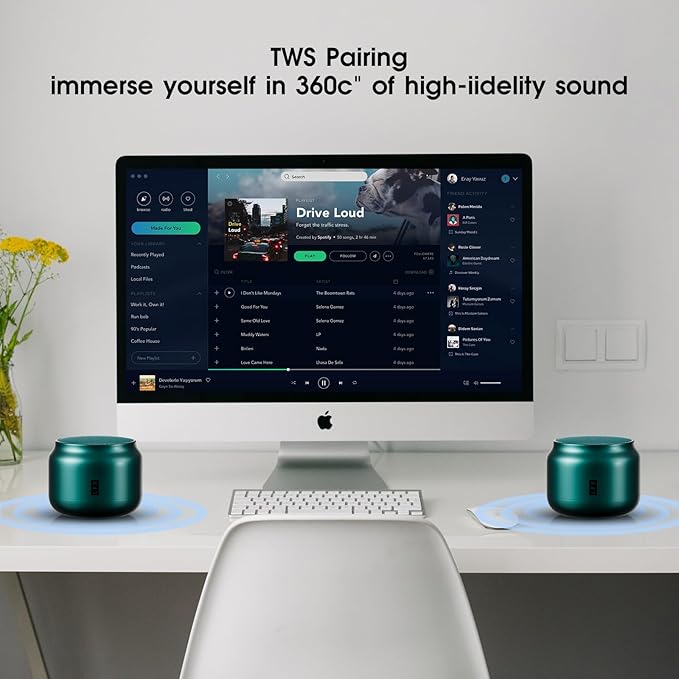 LFS Portable Bluetooth Speaker,Small Bluetooth Speake,Ultra Long Play 15 Hours,TWS Pairing,Suitable for Home,Pool,Beach,Boating, Hiking, Camping for Waterproof Outdoor Mini Speaker-Green