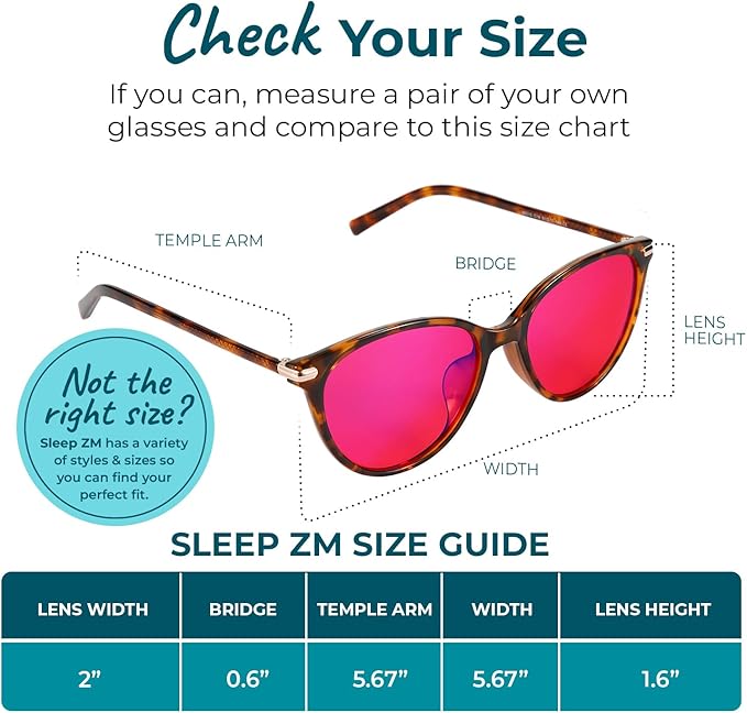 Sleep ZM Blue Light Blocking & Light Sensitivity Glasses - 8 Lens Types for Comfort, Relaxation, Sleep & Relief - 50+ Styles