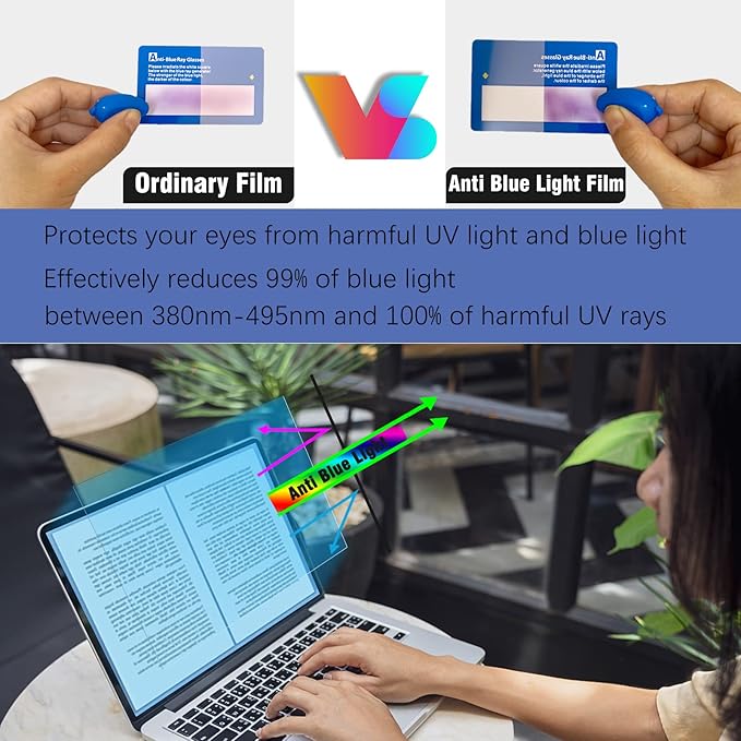 KEANBOLL 2-Pack 16" Blue Light Blocking & Anti-Glare Screen Protector | Universal Fit for HP, Dell, Asus, Samsung, Lenovo, Acer Chromebooks & 16:10 Laptops (Eye Comfort +Anti Glare)