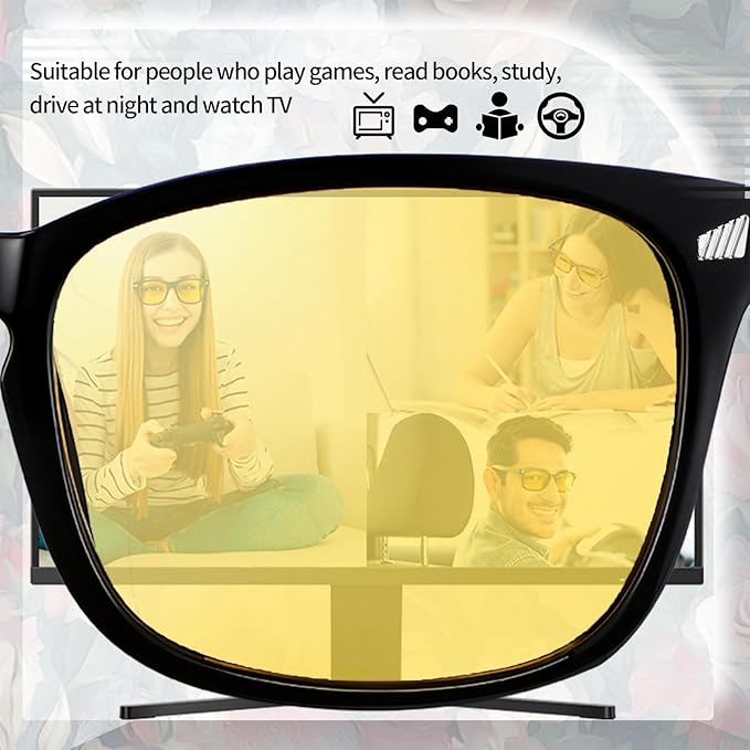 Polarized Sunglasses for Women Men, Night Driving Glasses Anti Glare Yellow Lens UV 400 for Day Night Use