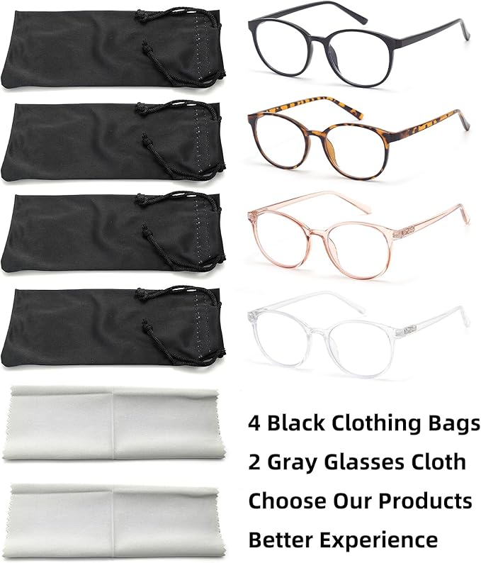 Blue Light Blocking Glasses Round Women Men Computer Glasses Anti Eye Strain/UV/Glare Gaming Glasses