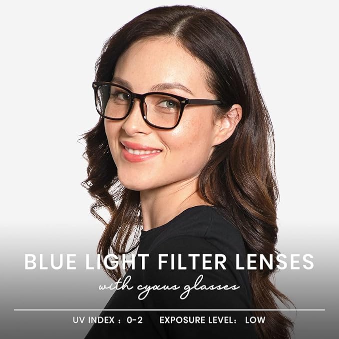 Cyxus Blue Light Glasses Men Women Reduce Eye Strain UV Blocking for Office Work Computer Screen 8082