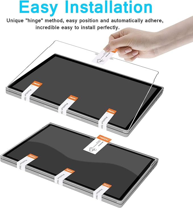 Megoo Screen Protector for Surface Book 2/3 15 Inch, Tempered Glass/Easy Installation/Scratch resistant, Compatible with Microsoft Surface Pen