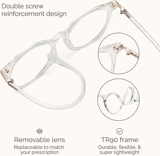 Gaoye 3 Pack Blue Light Blocking Glasses, Retro Round Eyewear Frame Anti Eyestrain Computer Glasses for Women Men - GY1688 (Pink+Tea Leopard+Transparent)