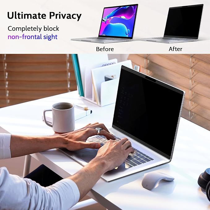 Peslv Magnetic Privacy Screen for Surface Book 3/2/1 13.5 Inch, Removable Anti Blue Light Glare Filter, Black Security Private Apy Block Protector