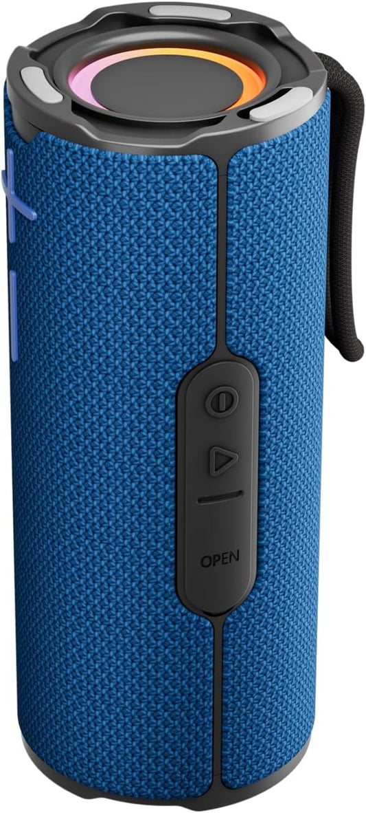 BYANDBY Bluetooth Speaker with IPX5 Waterproof 2 Portable, Long Playtime, Wireless Stereo Pairing, 12W Stereo Sound, BT 5.3, Bassup, Electronics for Home, Shower, Outdoors, Travel(Blue)
