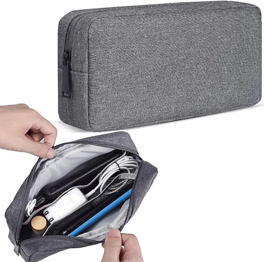 Travel Electronic Organizer Pouch Bag, Waterproof Portable Electronic Accessories Storage Multifunctional Case for USB, Cable, Cord, Charger, Phone, Power Bank, Earphone (Big-Dark Gray)
