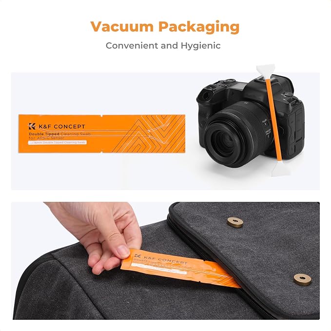 K&F Concept 16mm APS-C Sensor Cleaning Kit, Mirrorless Digital Camera Lens Cleaner Kit - 20ml Sensor Cleaner & 10 X Double-Tipped Sensor Cleaning Swabs for APS-C Type CMOS & CCD Sensors - Image 7