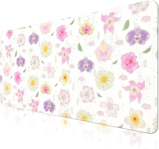 AUPET Leather Desk Pad Blotter Mat, Large Mouse Pad, Non-Slip Waterproof Desk Writing Pad Protector, Desk Decor for Office，Home，Gaming (Blossom, 35.4X15.7 inch)