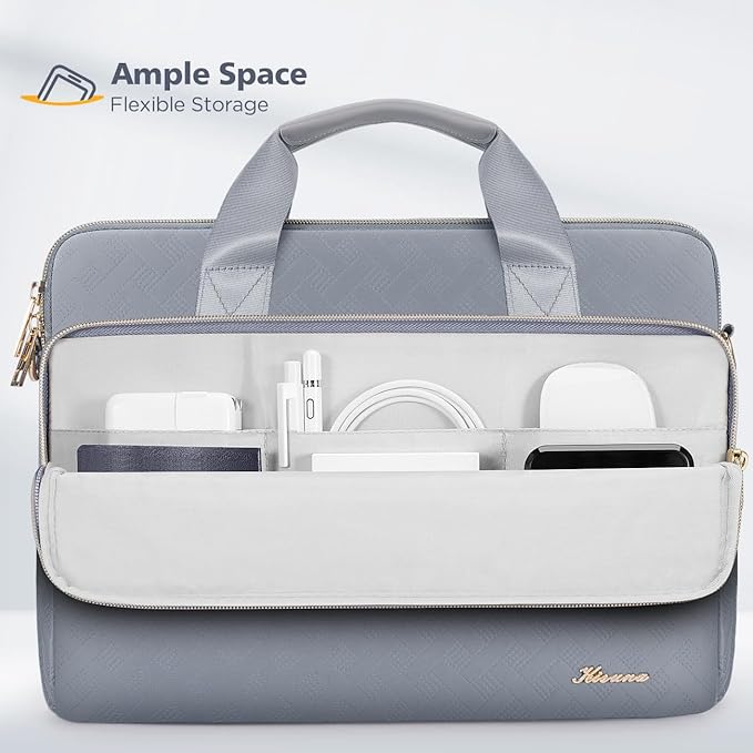 KIZUNA Laptop Sleeve Case 14 Inch Computer Shoulder Bag for 15" MacBook air M4 M3 M2/Lenovo IdeaPad Slim 3i/15 Surface Laptop 7 6/IdeaPad Flex 5/14" Yoga Slim Pro X/Studio 2/HP/Dell,Grey