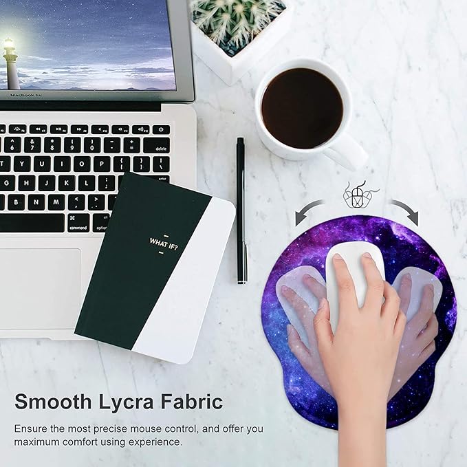 LATEEFAH Mouse Pad with Wrist Rest, 3-in-1 Gaming Mouse Pad, Keyboard Wrist Rest, Ergonomic Memory Foam Mousepad with Wrist Support for Computer Keyboard