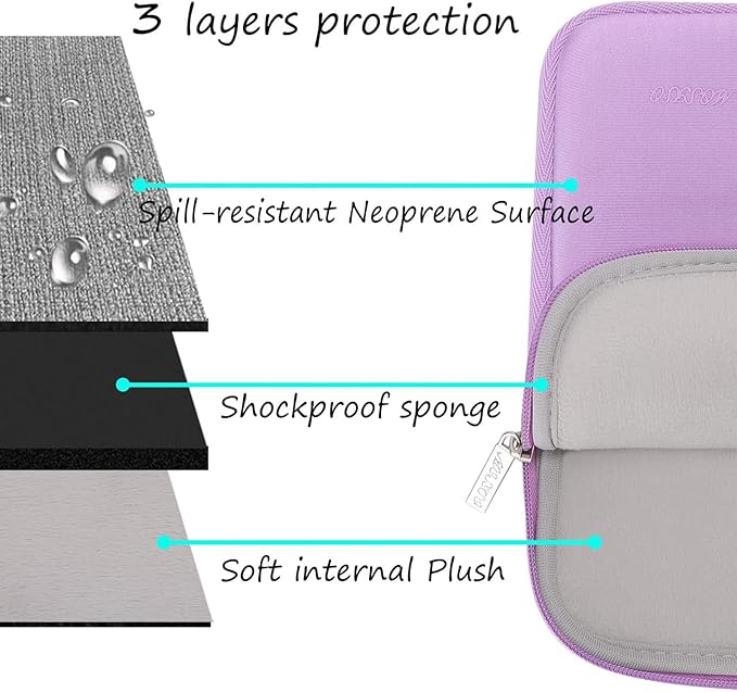 MOSISO Laptop Case 15 inch, 15 inch Laptop Sleeve Bag Compatible with MacBook Air M5 A3448 M4 A3241 M3 A3114 M2 A2941 2026-2023, Dell XPS, Neoprene Computer Sleeve Bag with Small Case, Purple