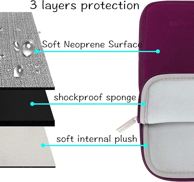 MOSISO Laptop Case 13.3 inch, 13-13.3 inch Laptop Sleeve Bag Compatible with MacBook Air/Pro 13/Pro 14 M5 M4 M3 M2 M1, HP Dell ASUS Lenovo, Neoprene Computer Sleeve Bag with Small Case, Magenta Purple