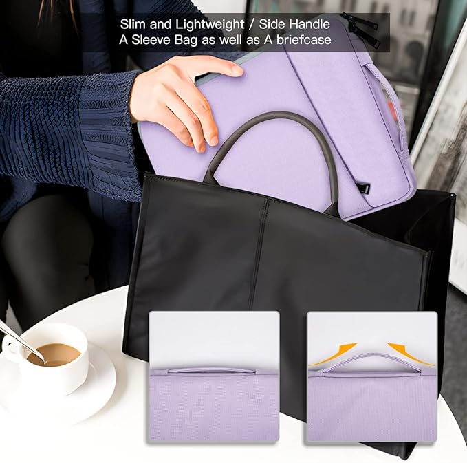 13 Inch Laptop Sleeve Case for 13-inch New MacBook Air M5 A3449 M4 A3240 2025 2026,13 13.6 Inch MacBook Air 13 M3/M2/M1 2020-2024, Computer Carrying Bag with Handle, Purple