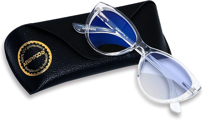 ANDWOOD Blue Light Blocking Glasses Women Bluelight Blocker Computer Cateye Clear Cat Eye Eyeglasses Frame AR003