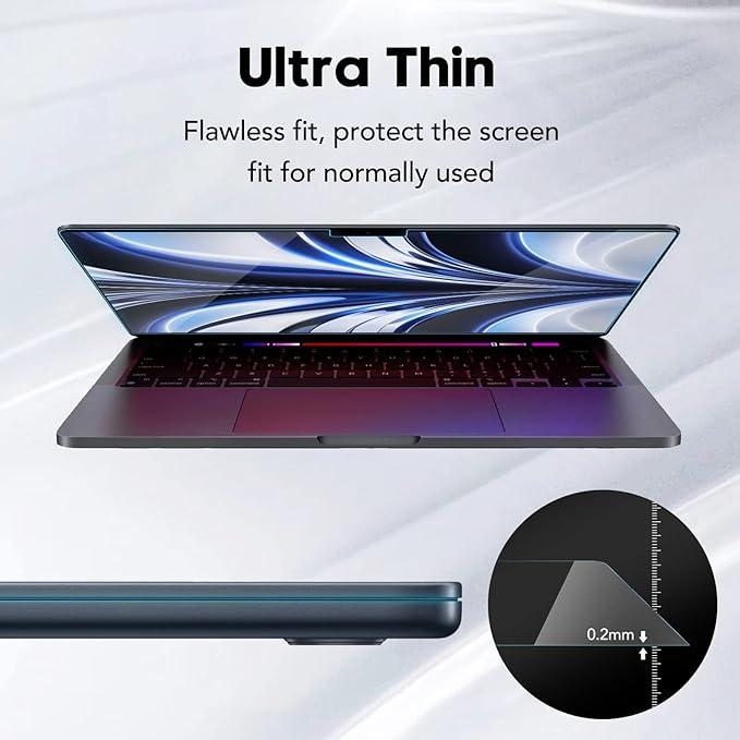 9H Hardness Tempered Glass 13" Screen Protector for 2026 MacBook Air 13.6 Inch (M5-M2 2026-2022), Bubble Free, Ultra Thin HD Transparency, Anti Scratch
