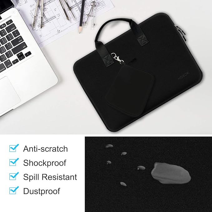 Hseok Laptop Sleeve 13.3-14 inch Case with Small Pouch, Neoprene Computer Bag Compatible with MacBook Neo/Pro 14 M5/M4/M3/M2/M1, Mac Air/Pro 13.3, XPS 14 and Most 13-14 inch Notebooks,B02K01