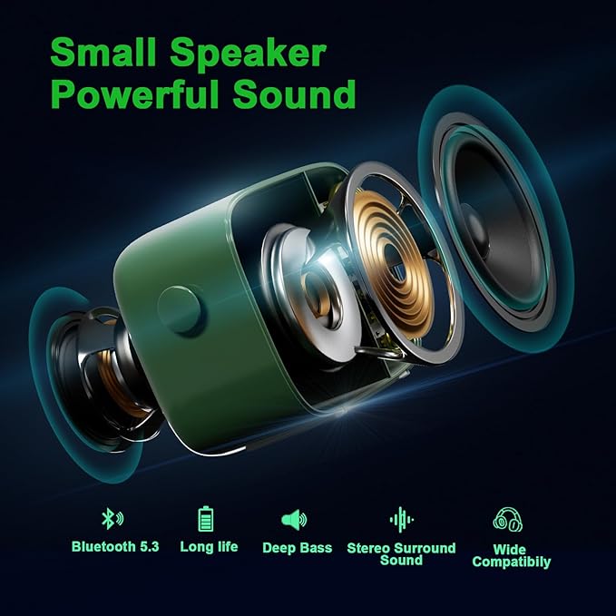Retro Bluetooth Speaker, Vintage Decor, Gifts for Women Men Teen Girls,Portable Wireless Bluetooth Speaker, Cute Aesthetic Style for Office Kitchen Desk Bedroom Outdoor Support USB/TF Card/AUX (Green)