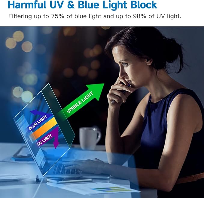 2 Pack 16 Inch 16:10 Anti Blue Light Laptop Screen Protector, Reduce Eye Strain Anti Glare Screen Protector for 16’’ with 1920x1200 Resolution Laptops, Not for 16.1''