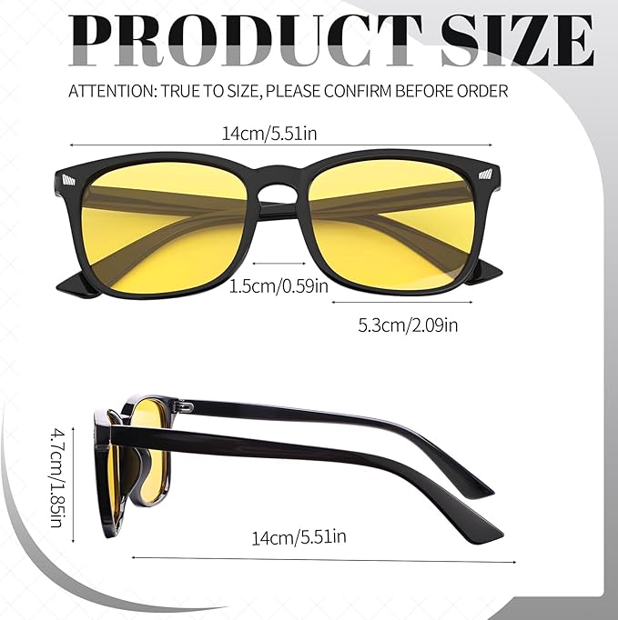 Polarized Sunglasses for Women Men, Night Driving Glasses Anti Glare Yellow Lens UV 400 for Day Night Use