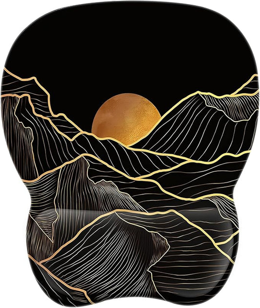 EooCoo Ergonomic Mouse Pad with Wrist Support, Mousepad with Memory Foam Wrist Rest and Non-Slip Base for Computer, Cafe, Home & Office, 9.64 x 8.26 in Office Desk Accessories