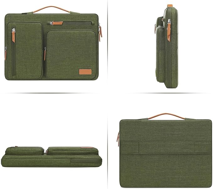 MOSISO 360 Protective Laptop Case 17.3 inch, 17-17.3 inch Laptop Sleeve Compatible with Dell, HP, Lenovo, Asus, Acer, Alienware, Side Open Carrying Case with 4 Zipper Pockets&Handle, Olive Green