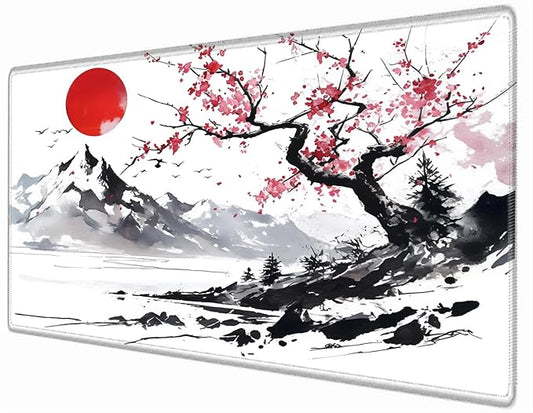Gaming Mouse Pad 36x24 Desk Mat Large Mousepad Cherry Blossom Desk Pad Big Computer Mat Extended Mouse Mat Non Slip for Women Work Home