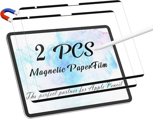 Peslv 2 Pack Magnetic Paperfilm for iPad Air 13 Inch (2024-2026, M2 M3 M4), Feel Like Writing Drawing On Paper, Matte Removable Anti Glare Fingerprint Screen Protector Blue Light Filter