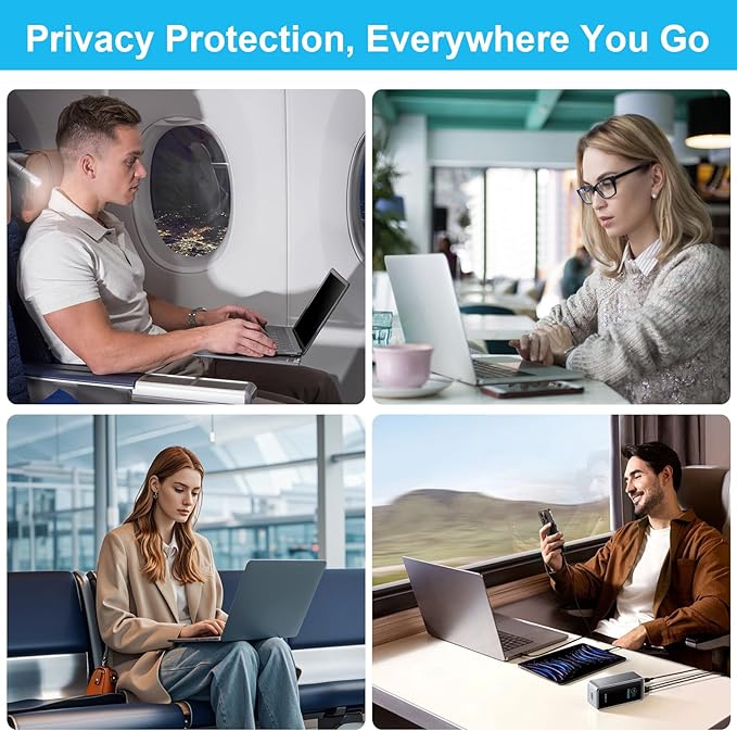 ZOEGAA Laptop Privacy Screen 14 Inch 16:9,Magnetic Removable Anti-Glare Blue Light Blocking Laptop Privacy Screen, Compatible with Dell/Lenovo/HP/Huawei/Acer/Asus