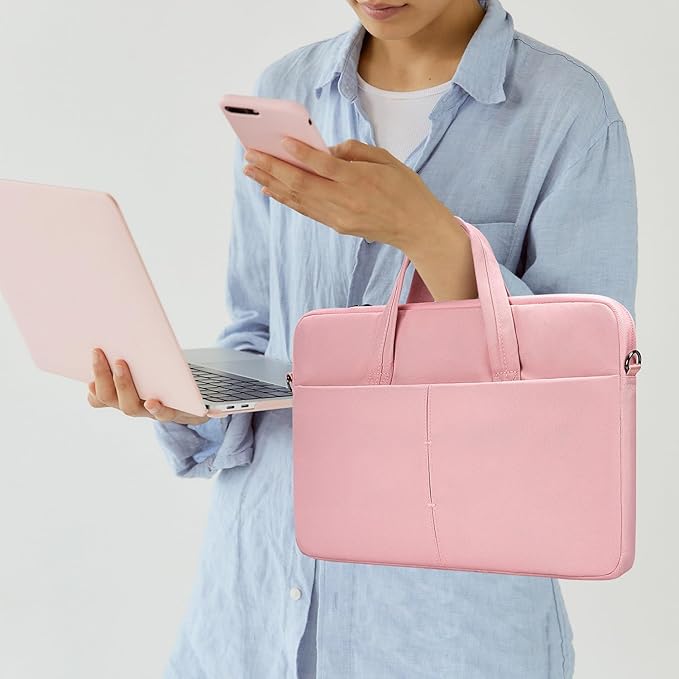 17.3 inch Laptop Sleeve Bag for HP Envy Pavilion 17/LG Gram/MSI/Dell Inspiron/Lenovo Thinkpad/ASUS/Acer Protective Computer Case Shoulder Bag, Pink