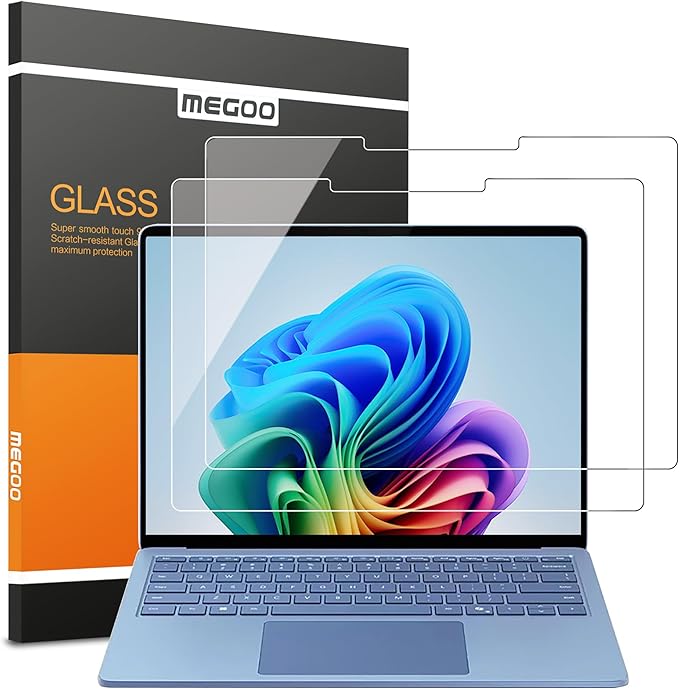 Megoo ArmorShield Glass Screen Protector for Surface Laptop 7 15 Inch (2024 AIPC), Anti-Scratch, HD Clear Glass, Surface Pen Compatible, 2 Pack