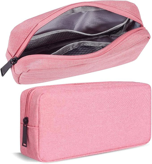 Electronic Organizer Case, Travel Cable Organizer Bag Pouch Electronic Accessories Carry Case Waterproof Electronic Accessories Bag for Cable, Cord, Charger, Power Bank, Earphone (Big-Pink)