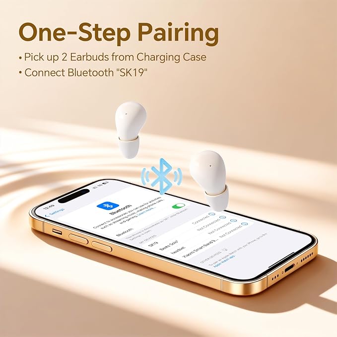 Ear Buds Invisible Mini Earbuds Wireless Bluetooth, Smallest Low Profile Micro Tiny Discreet Hidden Earbuds for Work, Small Headphones, Sleep Wireless Earphone IPX5 Waterproof for Small Ear Canals
