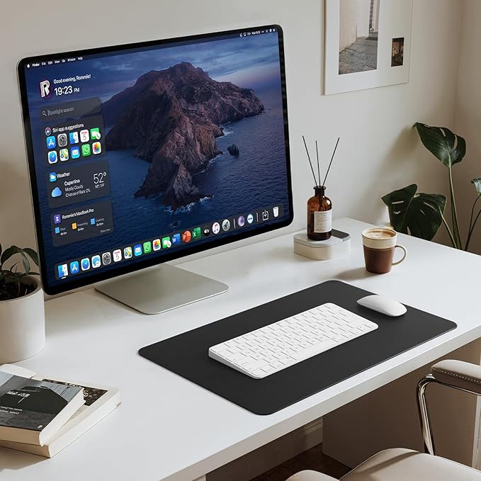 Jotsome Leather Desk Pad Mat, Non-Slip Desk Blotter Pad - Desk Protector for Office, Home, Lap Desk, Laptop, and Desktop (Black, 17" x 12")