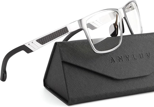 ANYLUV Blue Light Blocking Glasses Men Computer Gaming Glasses Lightweight Al-Mg Metal Anti Eyestrain Eye Protection