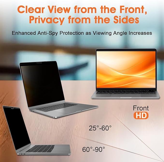 Laptop Privacy Screen 15.6 Inch 16:9, Anti Glare Film Blue Light Filter, Computer Privacy Screen Shield Compatible with 15.6'' Hp Acer Asus Lenovo Dell Samsung Portable Monitor Protector