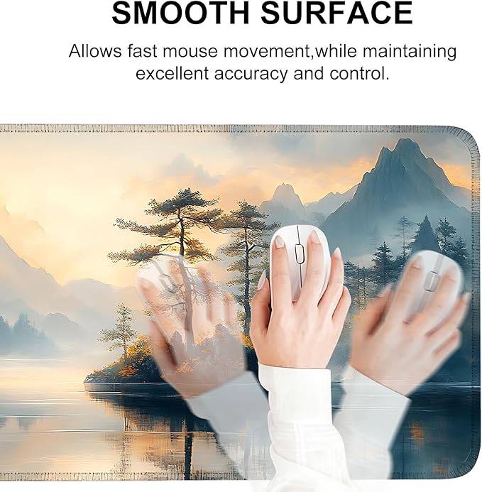 Mouse Pad, Large Anti-Slip with Stitched Edges Desk Mat Desktop Laptop Computer Desk Keyboard Mat,Table Protector Blotter Mat (mountainn, 31.5" x 11.8")